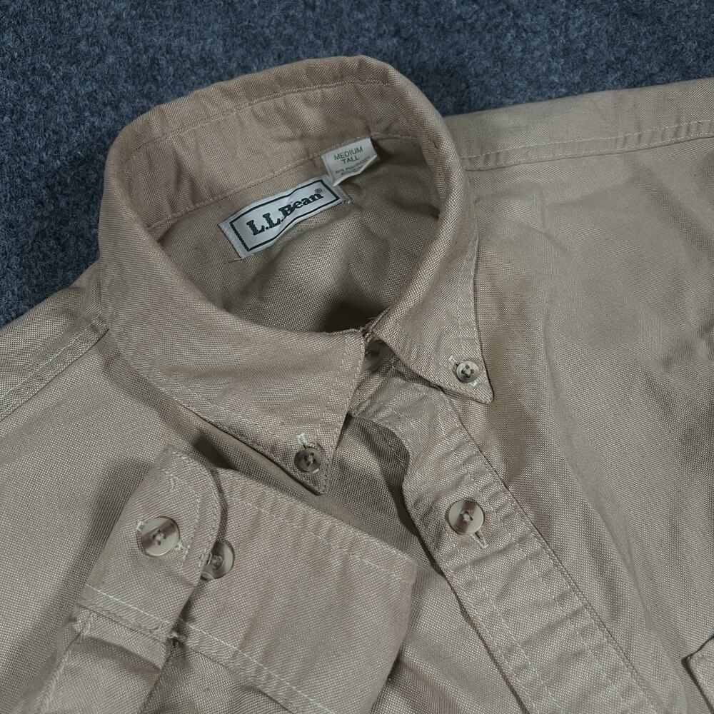 Vintage LL Bean Oxford OCBD Shirt Men M Tall Long Sleeve Made In USA Button Down